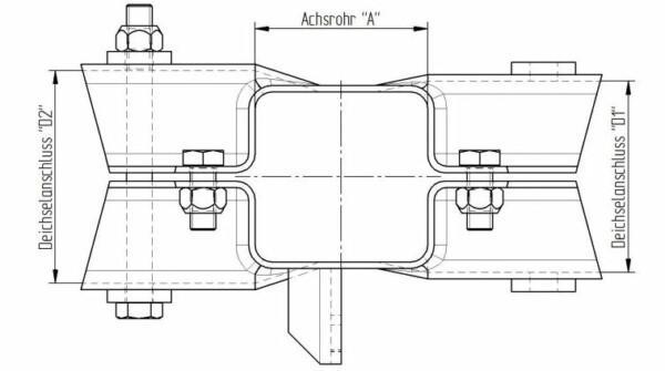 Aisakiinnike 80X80mm akseliin