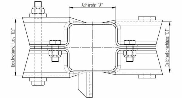 Aisakiinnike 80X80mm akseliin