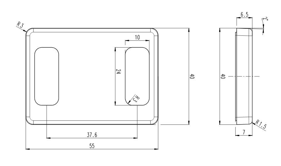 Tarraheijastin 55x40mm keltainen